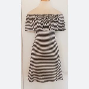 Off shoulder, striped dress.